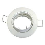 Support encastrable ronde orientable blanc pour ampoule