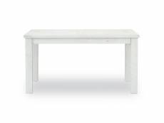 Table à manger bois blanc 150x100x77cm - décoration