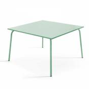 Table à manger carrée en acier vert sauge 120 cm - Palavas - Vert Sauge
