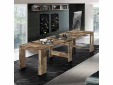 Table à manger console bois extensible 90-300x51cm