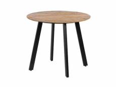 Table à manger ronde en bois et fer noir ø90cm mesa