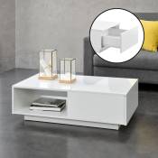 Table basse basse pour canapé salon salon avec un tiroir de différentes couleurs Couleur : blanche