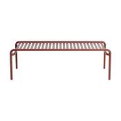 Table basse de jardin en aluminium rouge brun 127x51cm