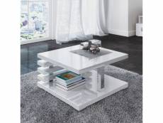 Table basse design - ariene - 60x60 cm - blanc brillant