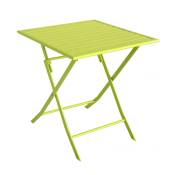 Table Pliante Carrée Vert Anis 70x70cm - Aluminium