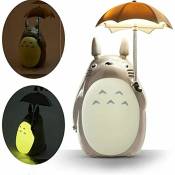 Totoro Veilleuse LED pour enfants, lampe de table de lecture USB rechargeable, dessin animé, animal mignon, décoration de chambre pour garçons et