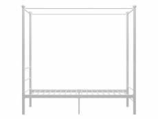 Vidaxl cadre de lit à baldaquin blanc métal 90x200 cm
