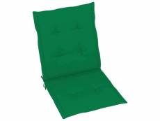 Vidaxl coussins de chaise de jardin à dossier bas lot de 2 vert 47556