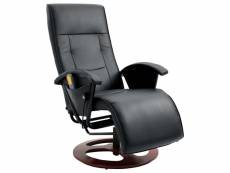 Vidaxl fauteuil de massage noir similicuir 60311