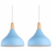 Wottes - 2PCS Créative Suspension Luminaire E27 Simple Intérieur Éclairage Lustre Suspension Salon Chambre (Bleu) - Bleu