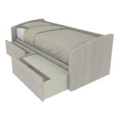 600C - Canapé-lit de forme simple 80x190 avec tiroirs coulissants - Chêne de roche - Chêne de roche