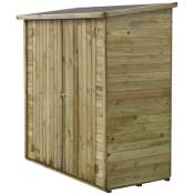 Abri jardin bois adossable Lipki - 1.79 x 0.9 x 1.78/1.87 m - 1.61 m² - 12 mm - Avec plancher