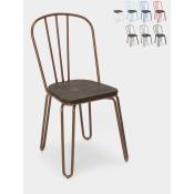 Ahd Amazing Home Design - chaise industrielle en acier style Lix pour bar et cuisine design ferrum Couleur: Marron