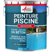 Arcane Industries - Peinture Piscine Bassin Béton arcapiscine Ciment Décoration Imperméable Bleu Blanc Gris Grise Jaune Sable Noir Vert - 10 l Bleu