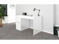 Bureau avec tiroirs et plateau de rangement, made in italy, table d'ordinateur, bureau pc, cm 100x60h75, couleur mélèze blanc brillant 8052773601214