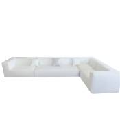 Canapé d'angle modulable - Déhoussable 5/6 places-Lin
