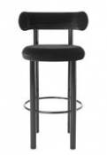 Chaise de bar Fat / Velours - H 75 cm - Tom Dixon noir en tissu