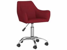 Chaise de qualité pivotante de salle à manger rouge bordeaux tissu - rouge - 61 x 54 x 89 cm