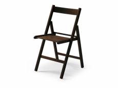 Chaise pliante en bois naturel wengé color 79x42,5x47,5cm