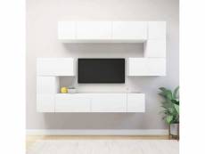 Ensemble de meuble tv design et moderne 10 pcs blanc