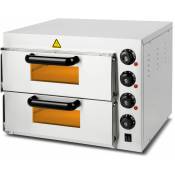 Four à pizza electrique professionnel (3000 watt, régulation de température 0°C à 350°C, contrôle séparé de la température et de la chaleur