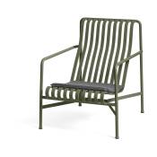 Grand fauteuil de jardin lounge en métal olive Palissade