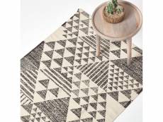 Homescapes tapis en coton à imprimé géométrique noir - delphi - 160 x 230 cm RU1282D