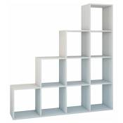 Hucoco - salerno - Etagère escalier contemporaine 10 niches/casiers/cubes 30x153x153 cm - Bibliothèque moderne Meuble de rangement