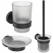 Ideal Standard IOM - Ensemble d'accessoires pour salle de baignoires, verre mat / noir A9245XG