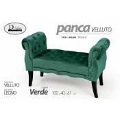 Iperbriko - Table de chevet en velours vert cm 100x 40 x 61 h