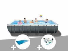Kit piscine tubulaire intex ultra xtr frame rectangulaire 7,32 x 3,66 x 1,32 m + bâche à bulles + kit de traitement au chlore