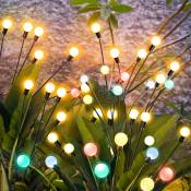 Lampes solaires d'allée, paquet de 2 éclairages extérieurs, lumière luciole led, étanche IP65, éclairage féerique d'art de jardin pour allée, cour,