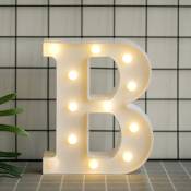 Lettres de l’alphabet à LED avec lumière blanche chaude pour décoration d’intérieur, fête, bar, mariage ou festival（B）,AAFGVC