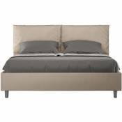 Lit queen size Antea 160x210 avec sommier taupe - Taupe