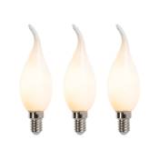 Lot de 3 Ampoule bougies à filament led E14 dimmable F35 mat 3W - Luedd