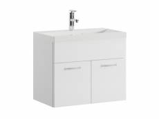 Meuble de salle de bain de montreal 01 60 cm lavabo blanc brillant - armoire de rangement meuble lavabo evier meubles