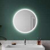 Miroir de salle de bain rond éclairage led Touch antibuée