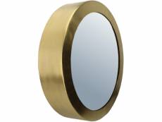Miroir rond bord large en métal 50 cm doré