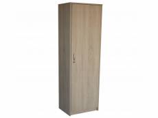 Nabiel - armoire de rangement avec serrure - meuble bureau avec clé - 45x35x180 cm - sonoma
