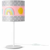 Paco Home Lampe De Chevet Chambre Enfant Lampe À Poser Colorée Applique Arc-En-Ciel Lampe de table - Blanc, Design 4 (Ø18 cm)