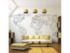 Papier peint intissé carte du monde map of the world - white solids taille 350 x 270 cm PD13399-350-270