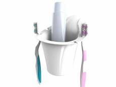 Porte brosse à dents - l 12,2 cm x l 13,1 cm x h 12,8 cm - blanc