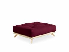 Pouf futon senza pin naturel coloris bordeaux de 90