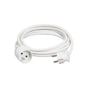 Rallonge électrique blanche 2P+T - Câble 3G1,5 mm² - 5 m - Legrand