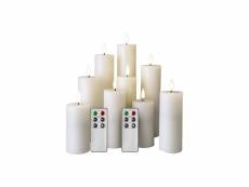 Rebecca mobili set de 9 bougies électriques, bougies led, avec télécommande et minuteur, blanc RE6645