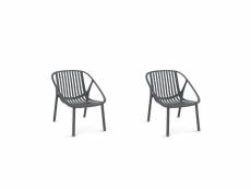Set 2 fauteuil bini lounge - resol - anthracite - fibre de verre, polypropylène 600x710x726mm