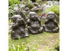 Statues de bouddha sagesse patiné brun antique 40 cm 21092
