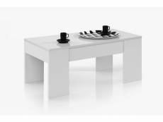Table basse modulable coloris béton et blanc artic