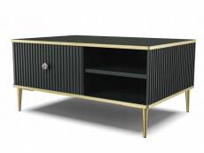 Table basse noir mat 90x60cm avec étagére de haute qualité modèle petor