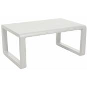 Table basse Quenza ii en aluminium/lattes - 90 x 60 cm - blanc - Proloisirs